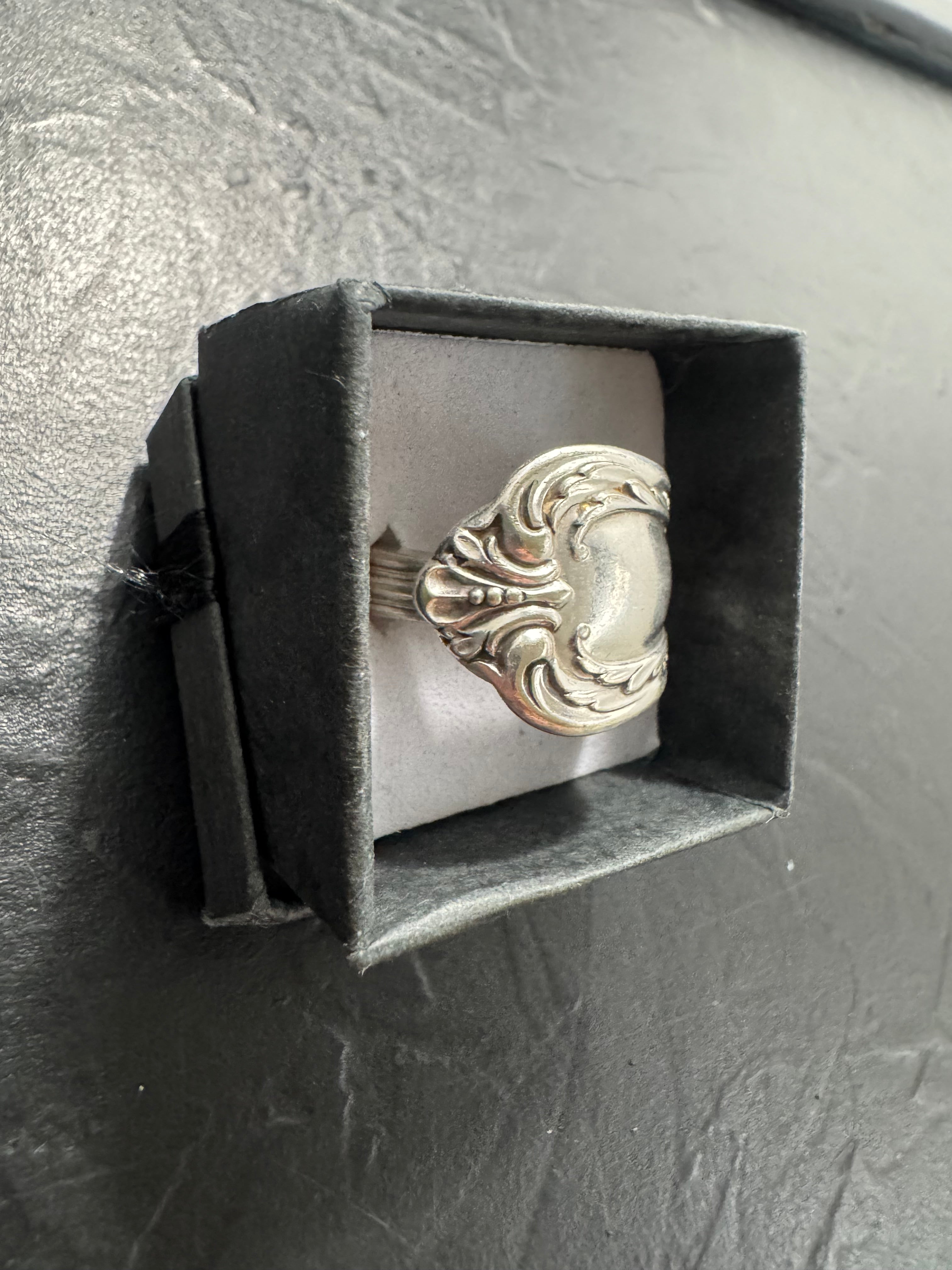Vintage Oneida Spoon Ring – Size 7.5 | Handcrafted Antique Silver Design