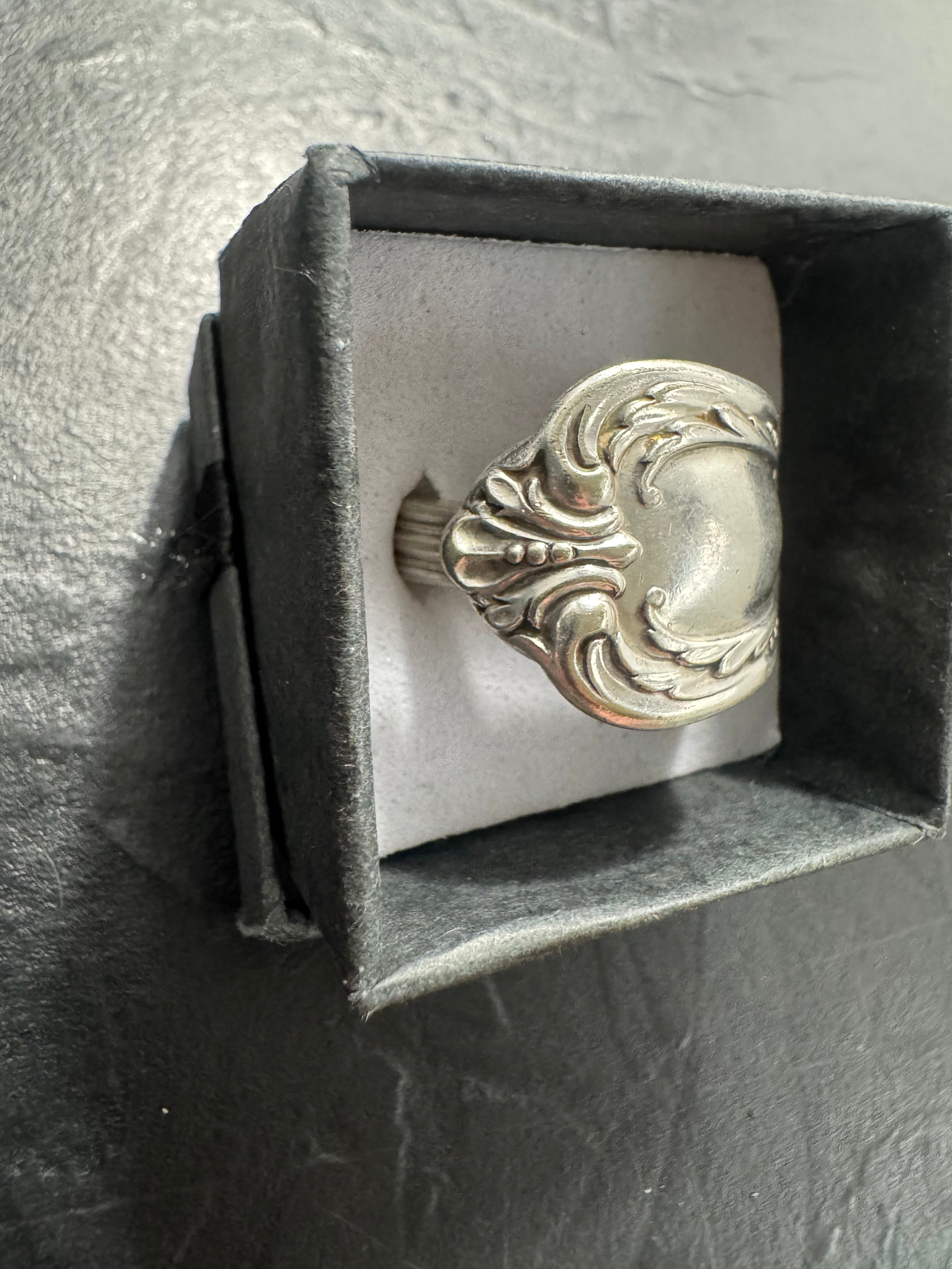 Vintage Oneida Spoon Ring – Size 7.5 | Handcrafted Antique Silver Design