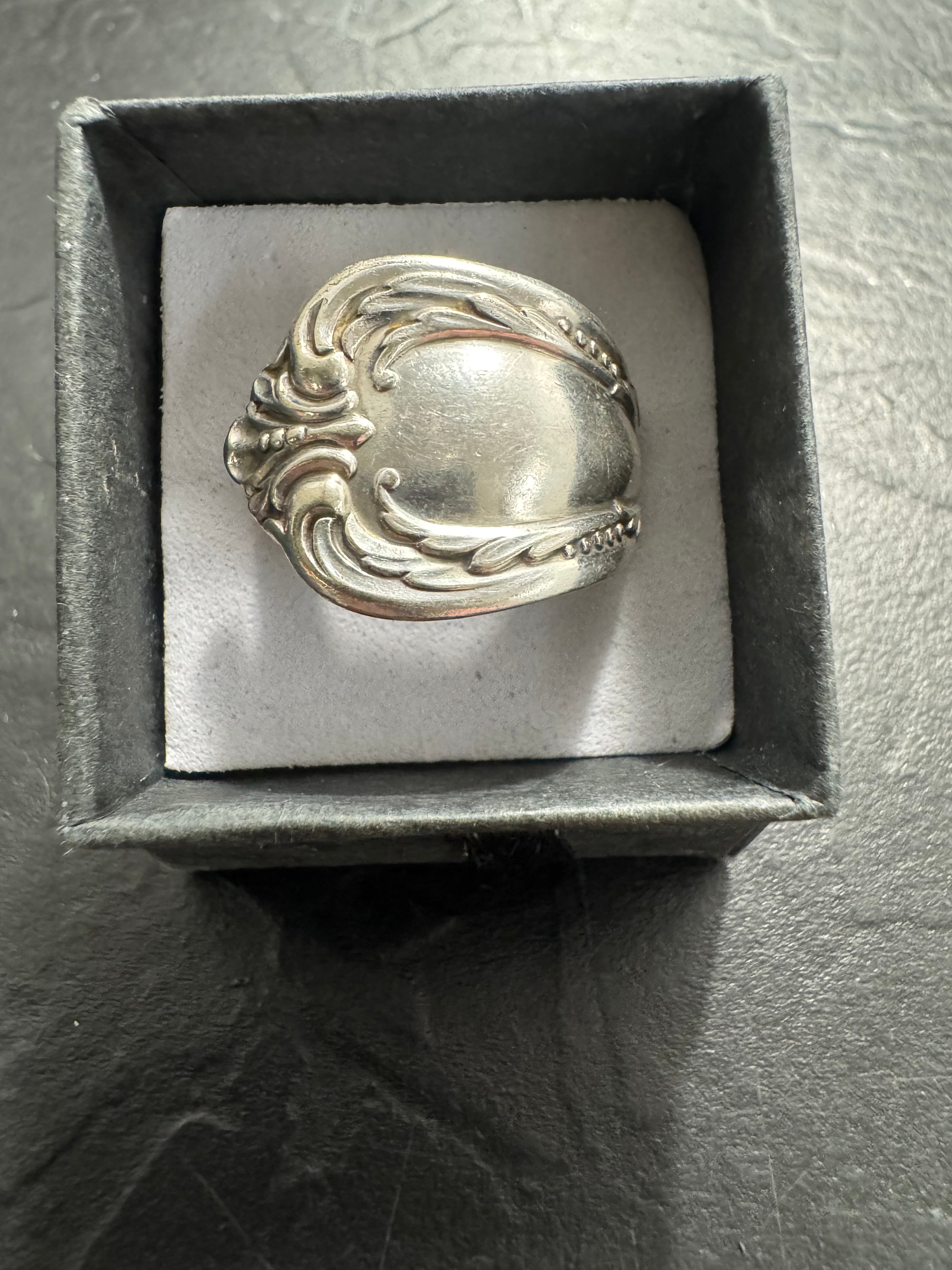 Vintage Oneida Spoon Ring – Size 7.5 | Handcrafted Antique Silver Design