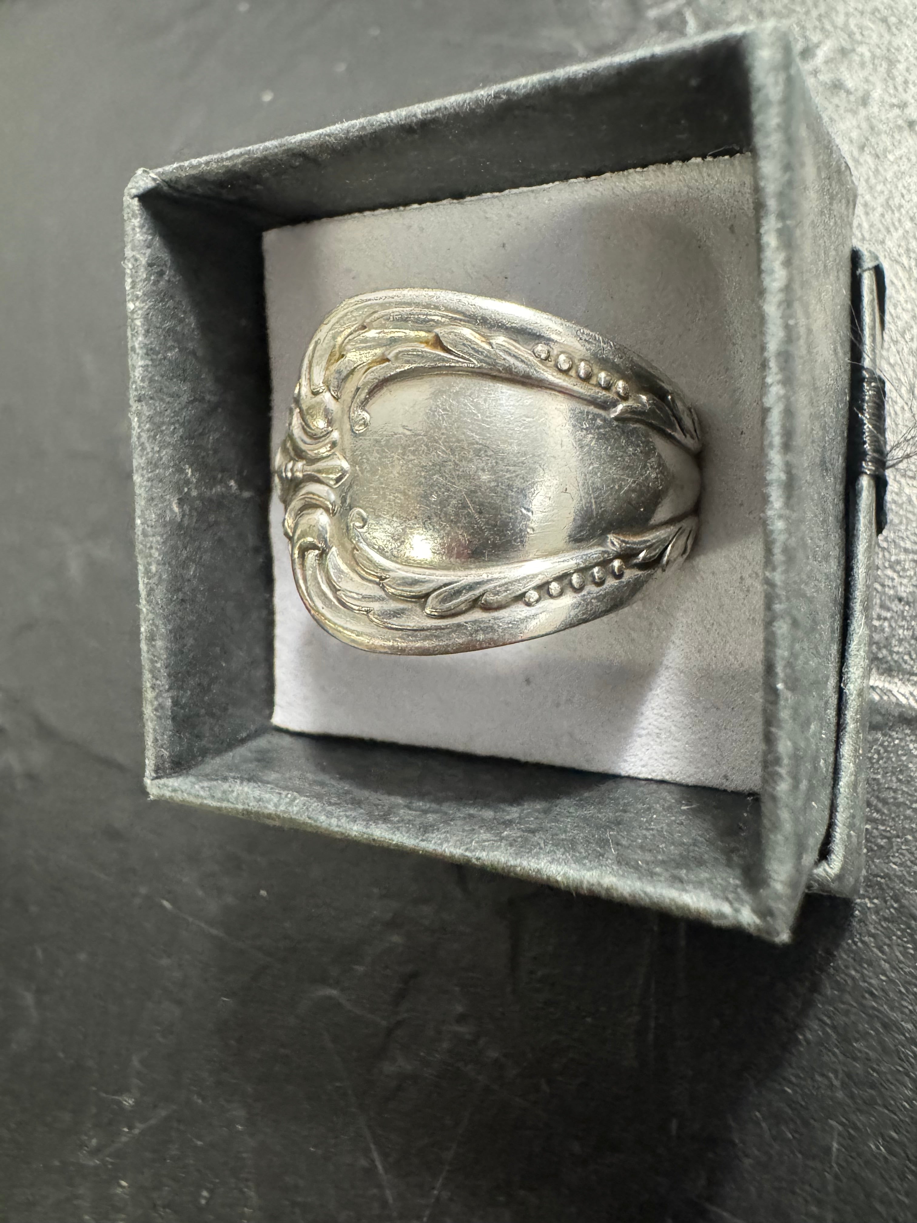 Vintage Oneida Spoon Ring – Size 7.5 | Handcrafted Antique Silver Design