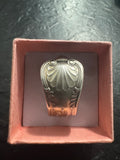 Ocean Crest Vintage Spoon Ring – Size 10 – Handmade One-of-a-Kind Silverplate Ring