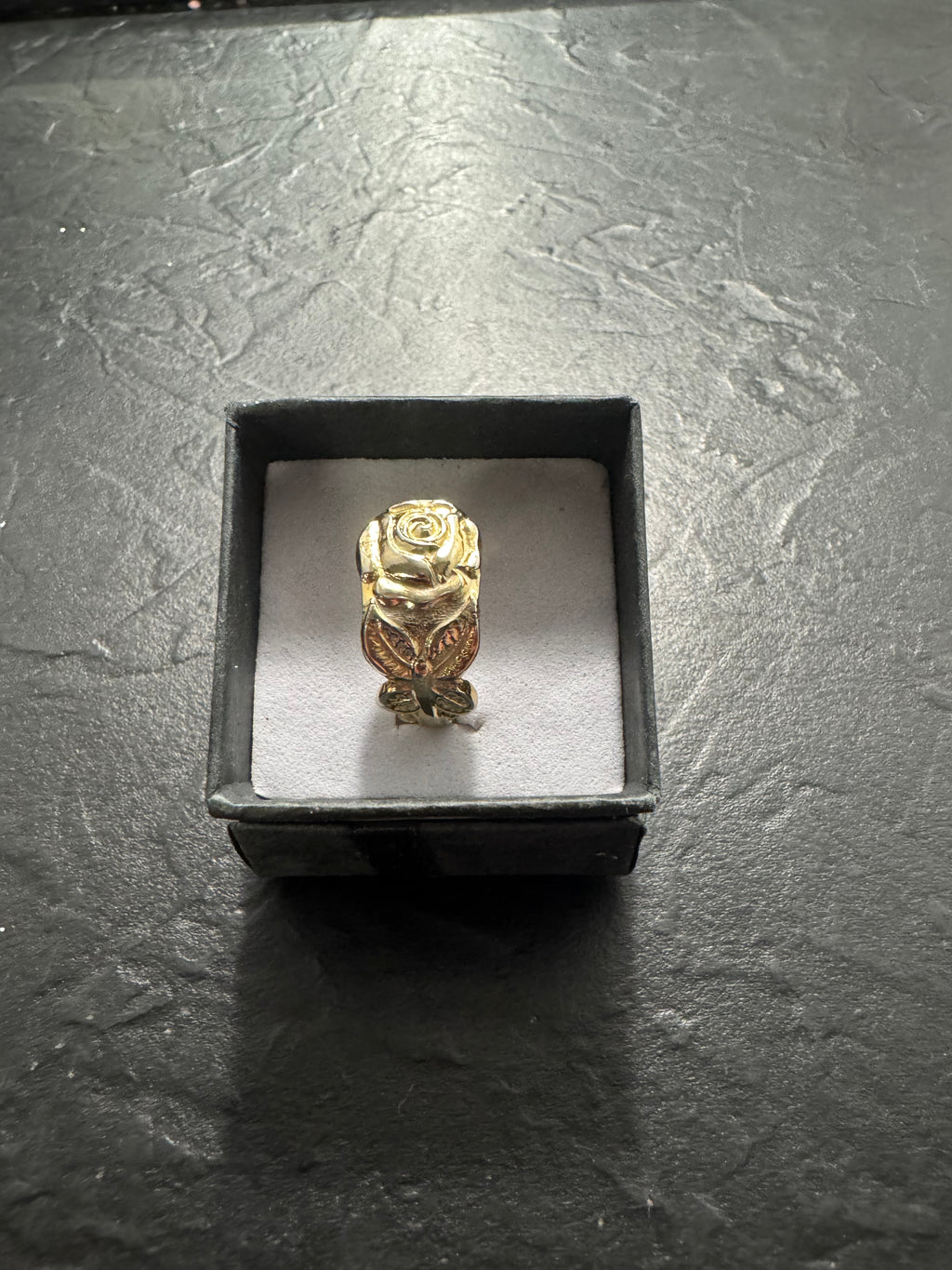 Gold Rose Spoon Ring – Handmade Floral Statement Ring – One of a Kind Size 5 – Featured in Scribe Art Ohio