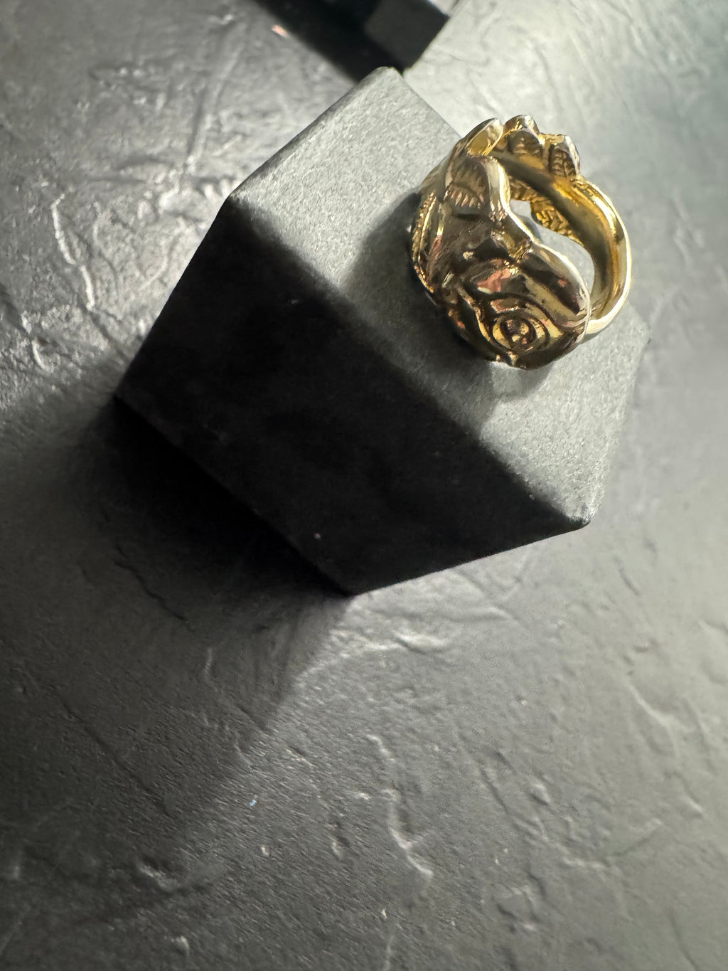 Gold Rose Spoon Ring – Handmade Floral Statement Ring – One of a Kind Size 5 – Featured in Scribe Art Ohio
