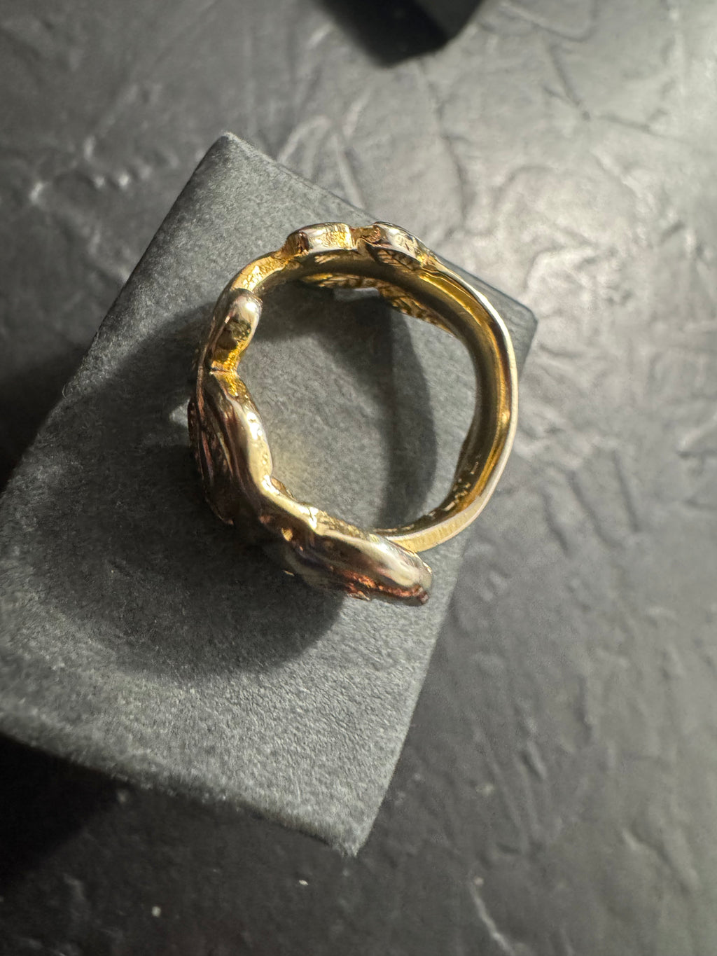 Gold Rose Spoon Ring – Handmade Floral Statement Ring – One of a Kind Size 5 – Featured in Scribe Art Ohio