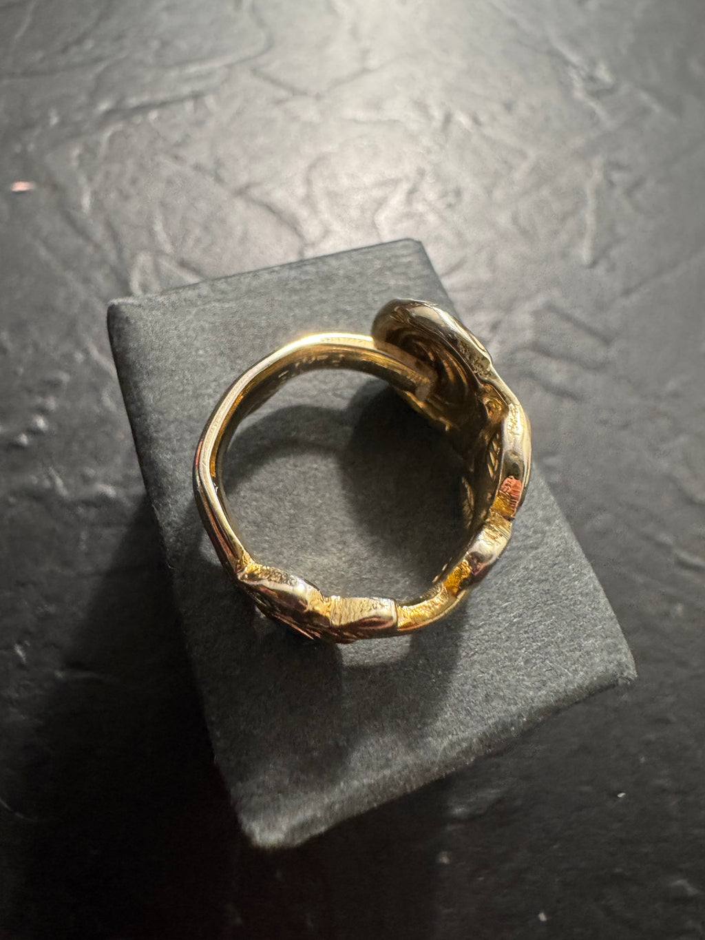 Gold Rose Spoon Ring – Handmade Floral Statement Ring – One of a Kind Size 5 – Featured in Scribe Art Ohio