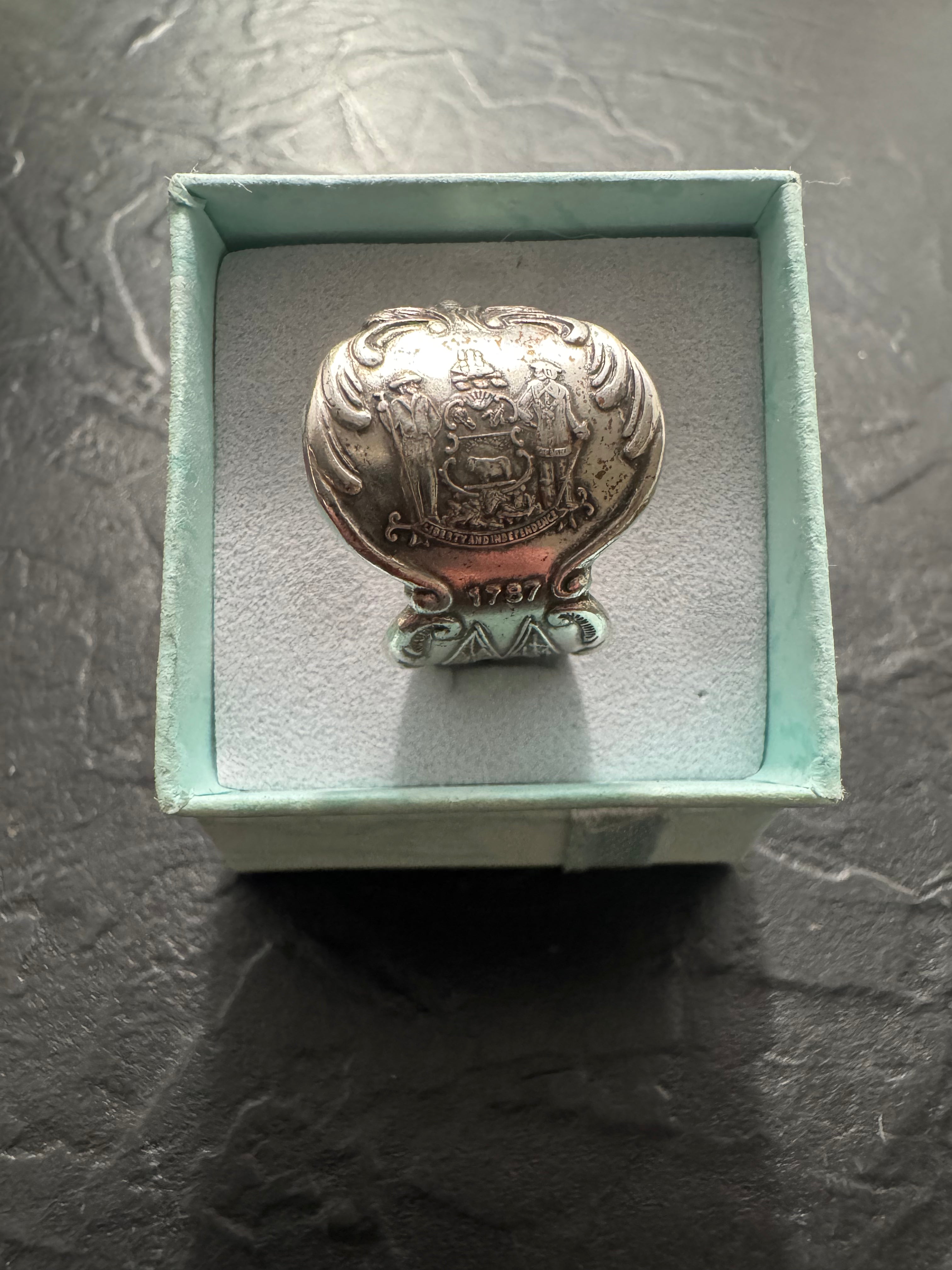 Delaware 1787 Heritage Collection Spoon Ring – Vintage United States Silverware Ring – Handmade Size 7.5