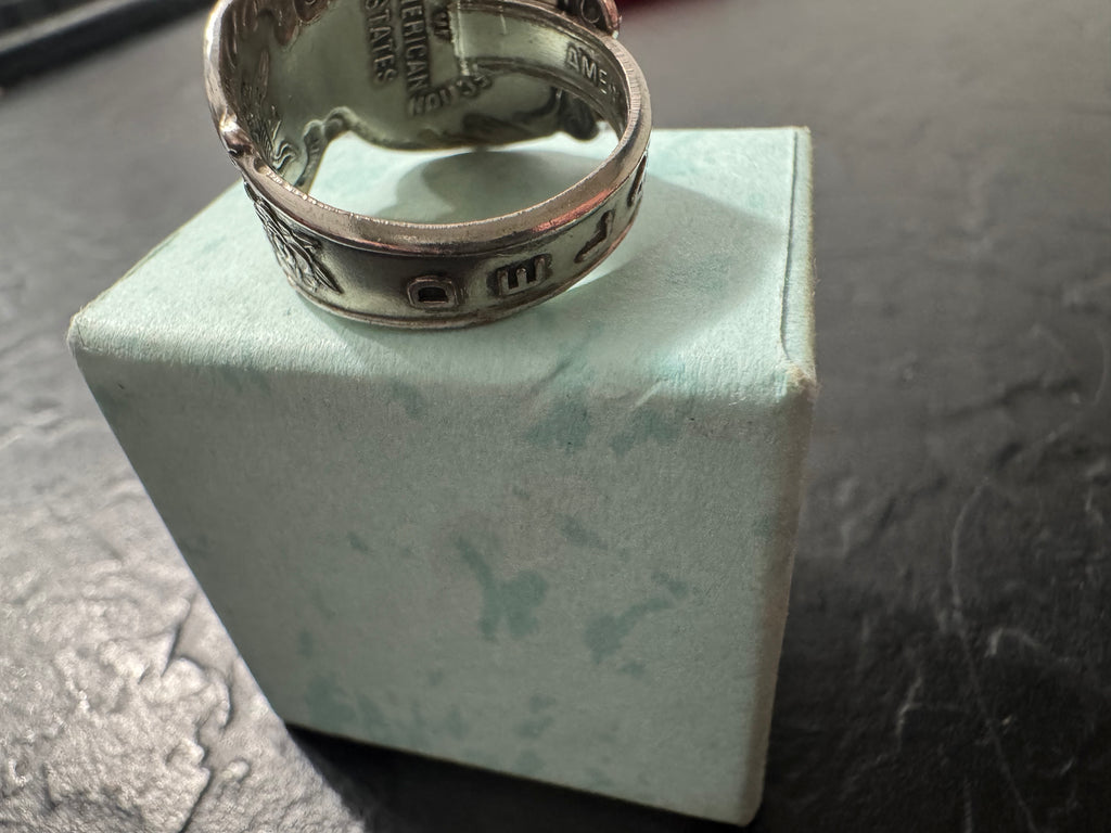 Delaware 1787 Heritage Collection Spoon Ring – Vintage United States Silverware Ring – Handmade Size 7.5
