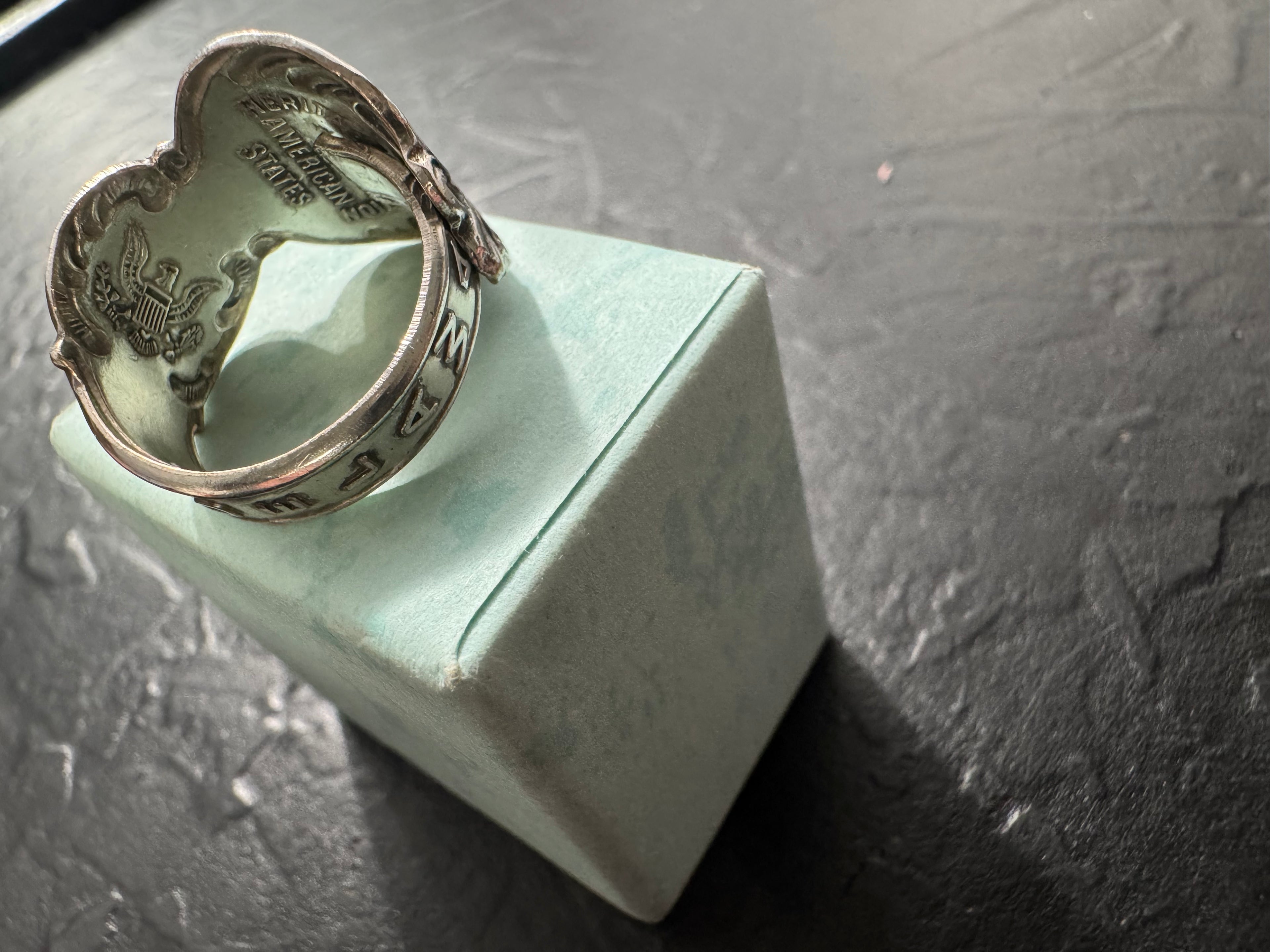 Delaware 1787 Heritage Collection Spoon Ring – Vintage United States Silverware Ring – Handmade Size 7.5