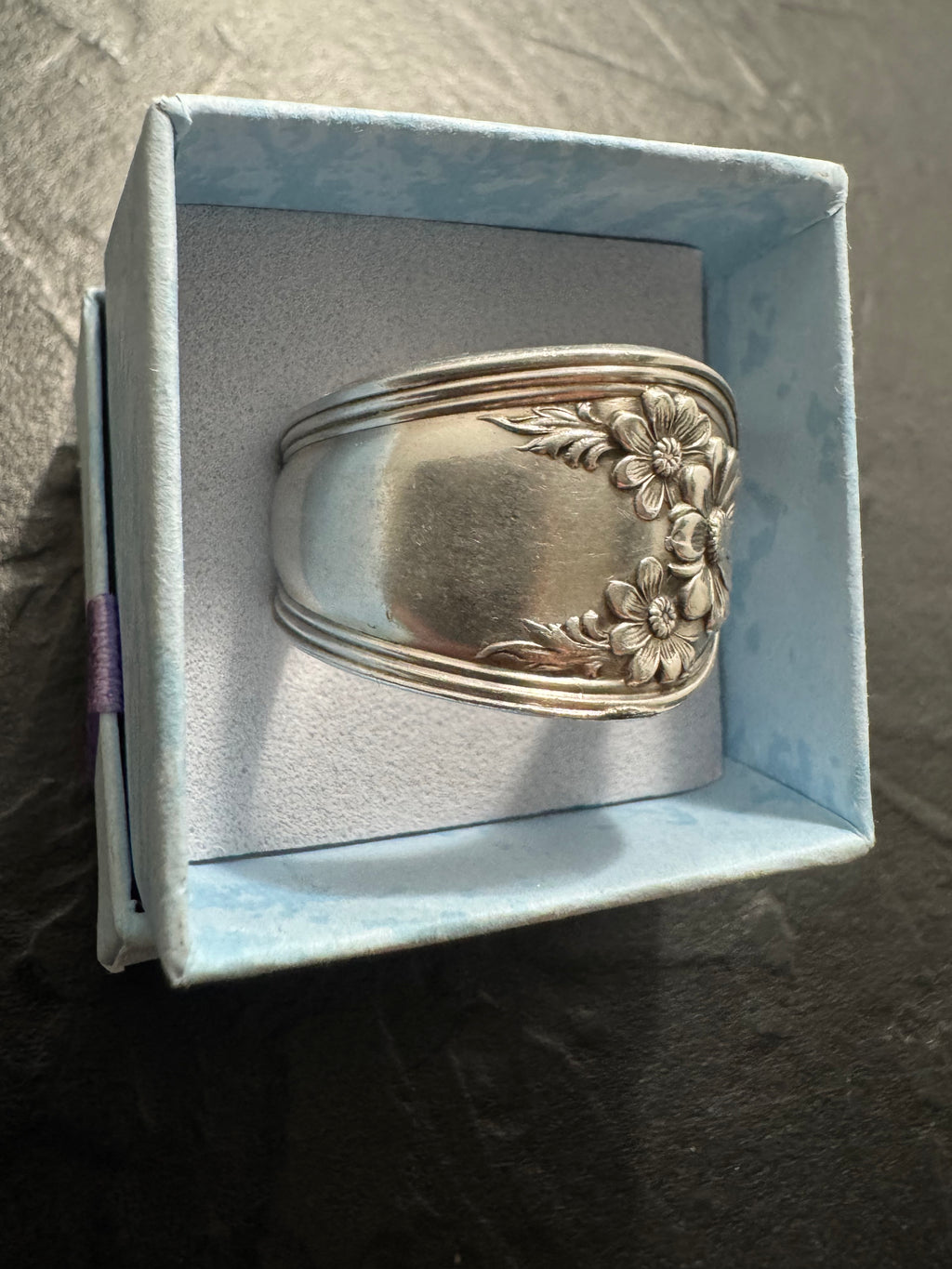 Antique Wm. Rogers & Son Floral Spoon Ring – Handmade Daisy Garden Band – Size 10 – One of a Kind
