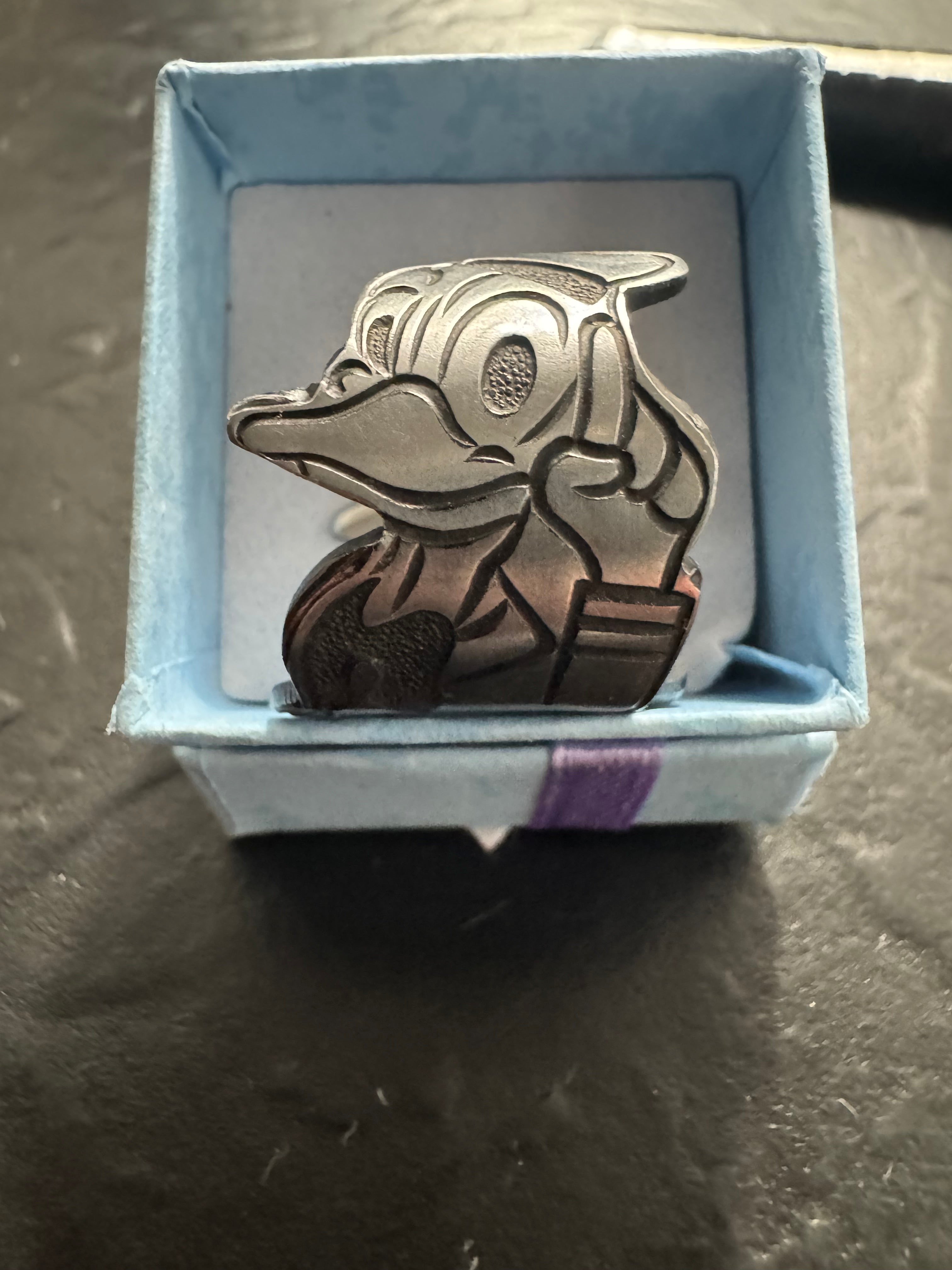 Vintage Donald Duck Spoon Ring – Handmade Disney Silverware Ring – Upcycled Disney Jewelry – Adjustable Character Ring
