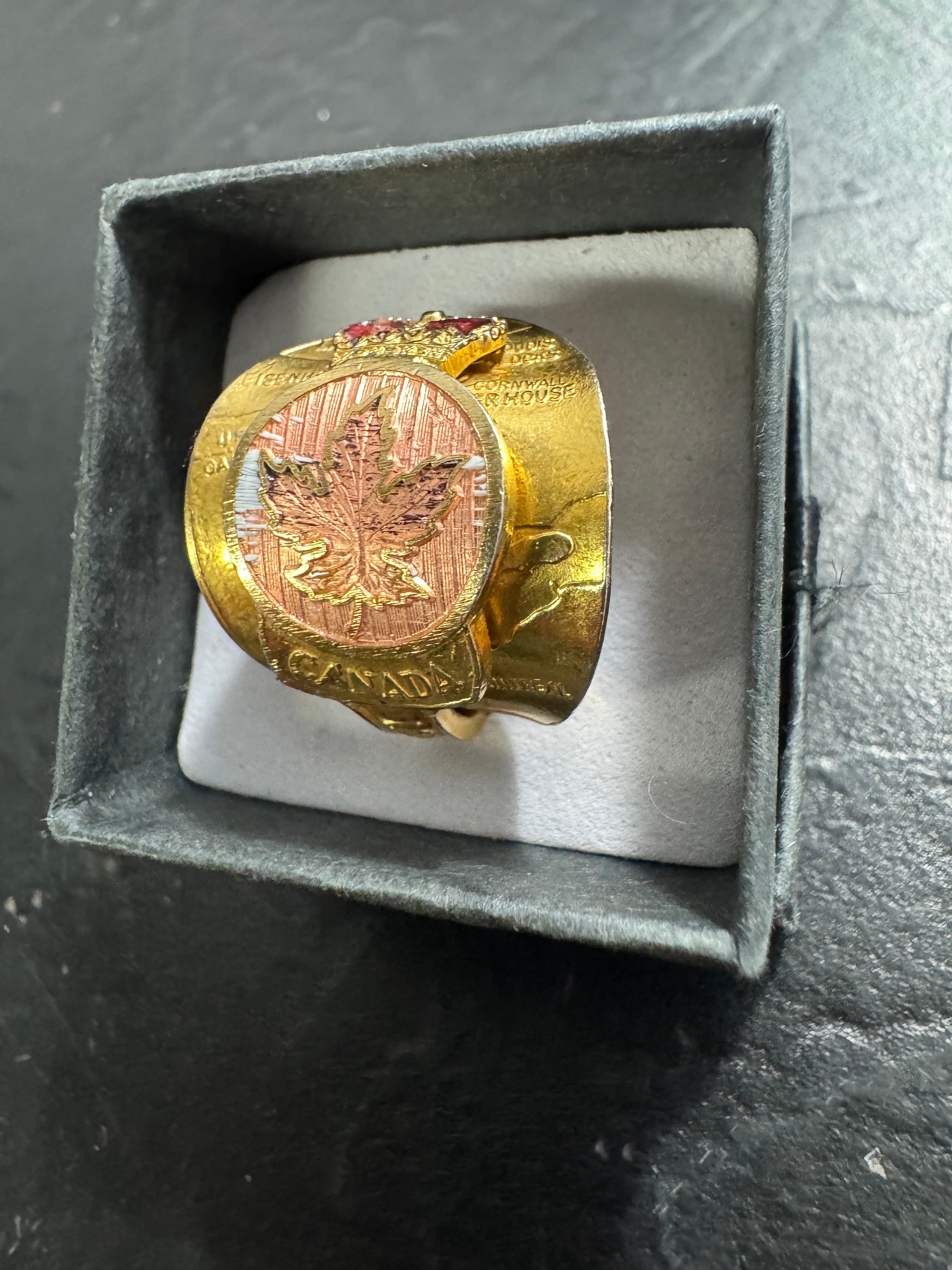 “Northern Roots” – Handmade Gold Canada Spoon Ring (Size 11) | St. Lawrence Seaway Wrap Ring