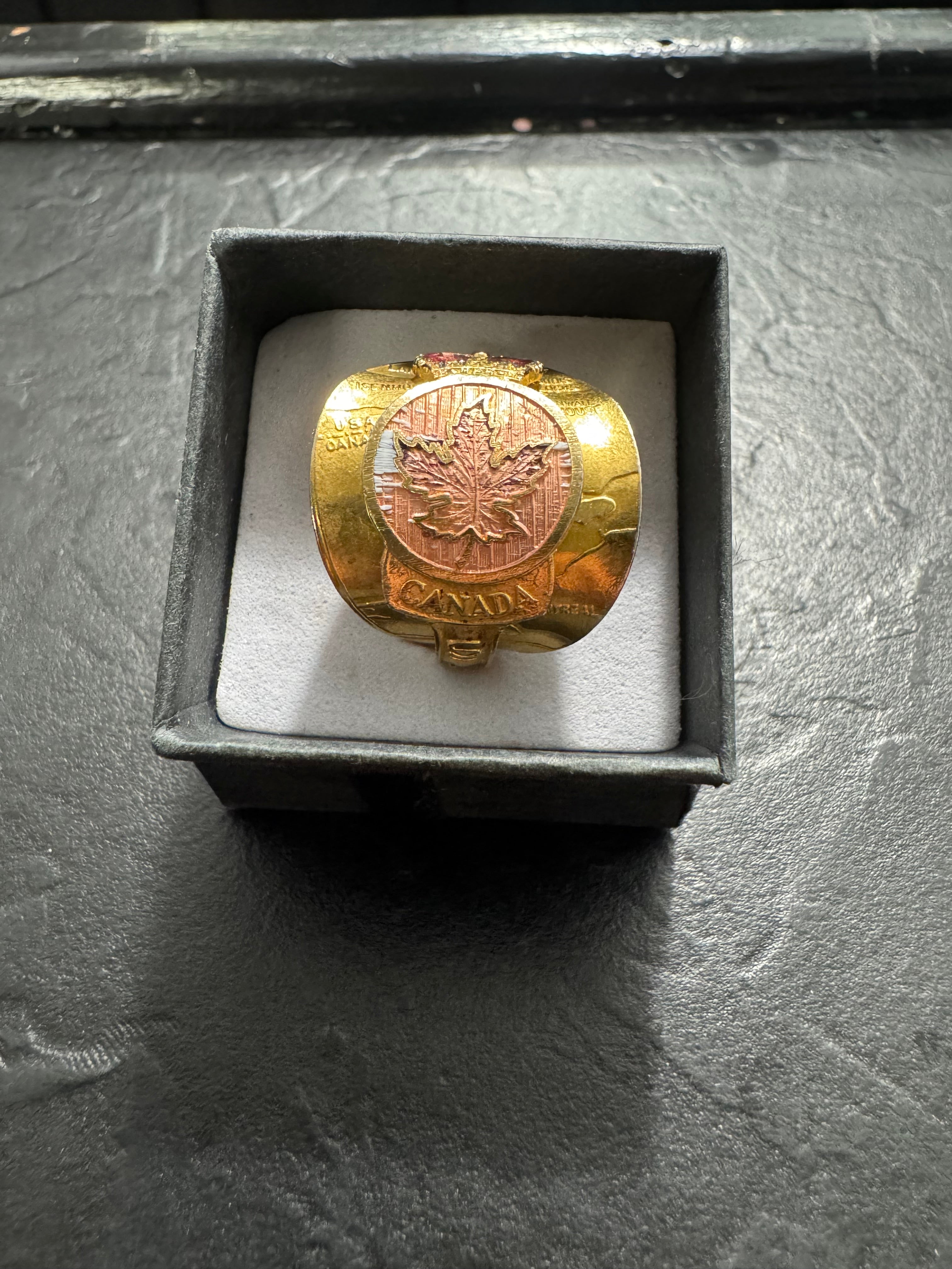 “Northern Roots” – Handmade Gold Canada Spoon Ring (Size 11) | St. Lawrence Seaway Wrap Ring