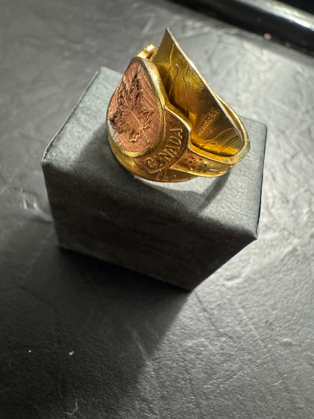 “Northern Roots” – Handmade Gold Canada Spoon Ring (Size 11) | St. Lawrence Seaway Wrap Ring