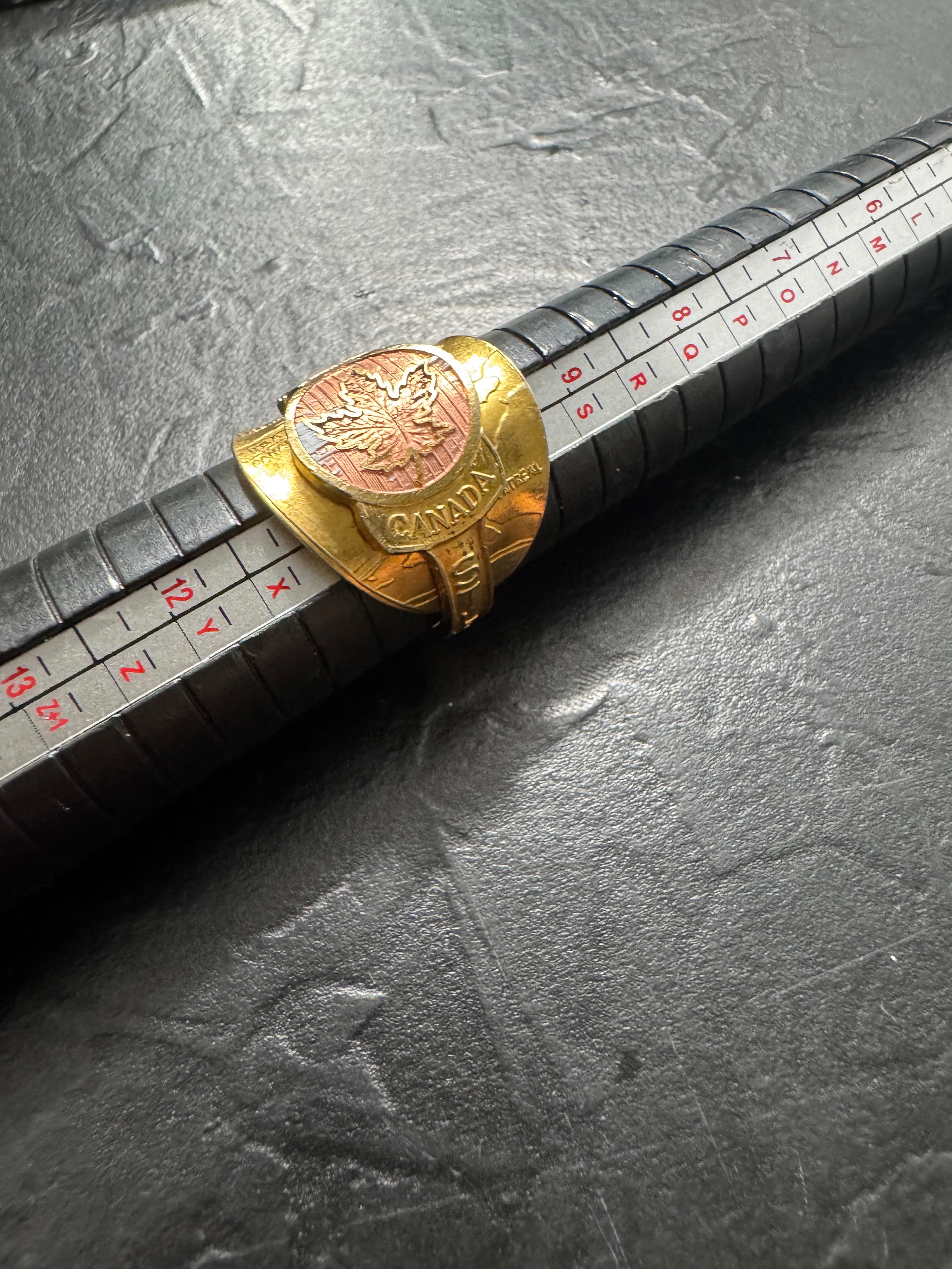 “Northern Roots” – Handmade Gold Canada Spoon Ring (Size 11) | St. Lawrence Seaway Wrap Ring